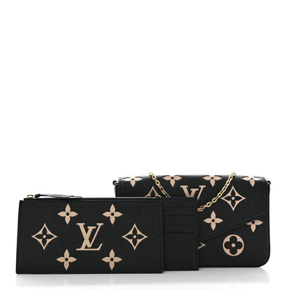Louis Vuitton Empreinte Monogram Giant Felicie Pochette Black Beige 3 of 10