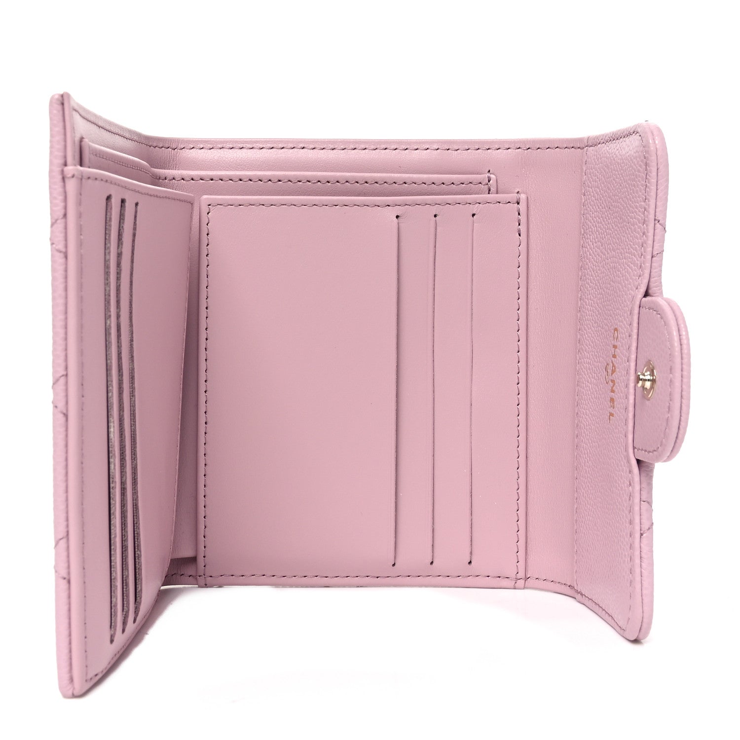 Chanel Caviar Quilted Compact Flap Wallet Light Pink 5 of 9