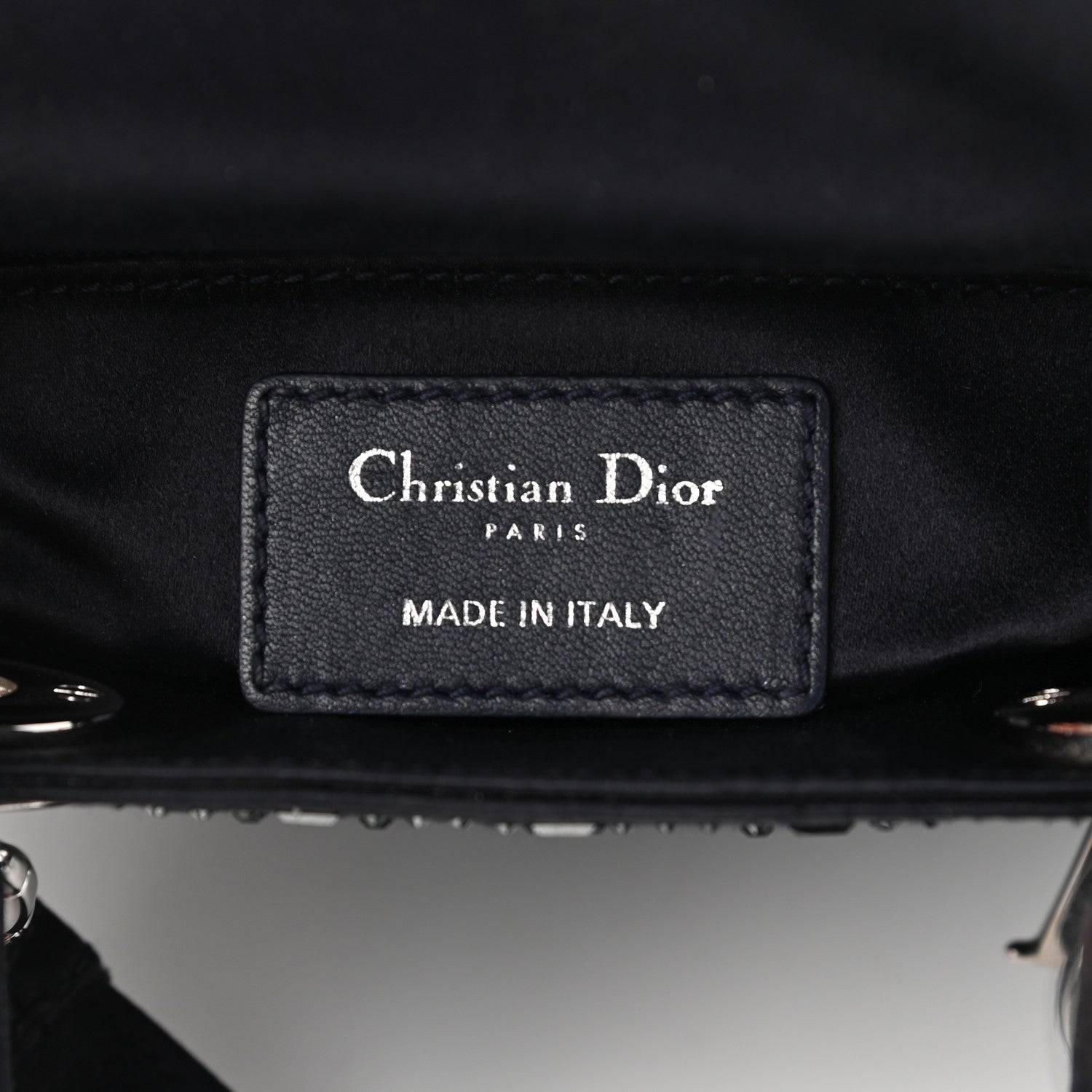 Christian Dior Satin Crystal Cannage Mini Lady Dior Black 6 of 10
