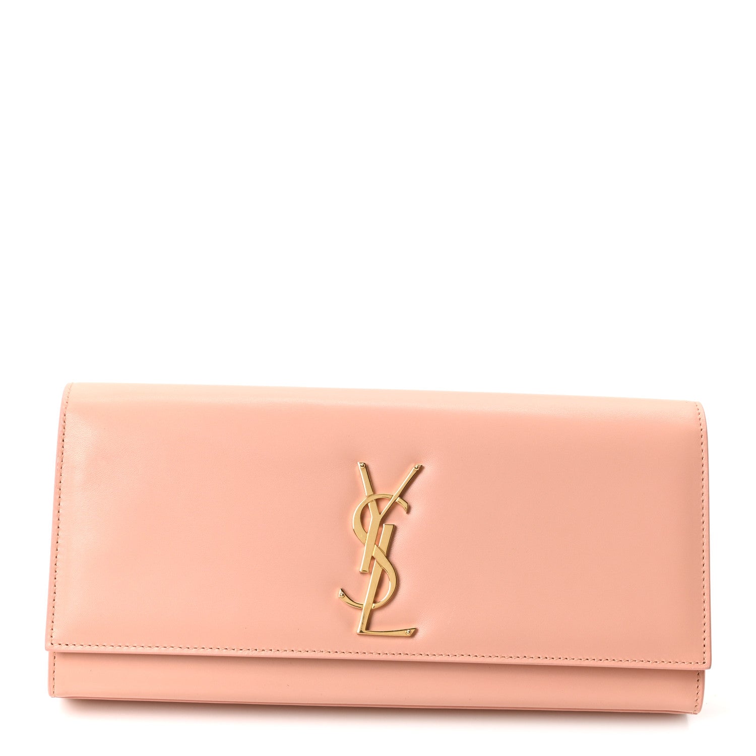 Saint Laurent Calfskin Classic Monogram Cassandre Clutch Blush 1 of 10