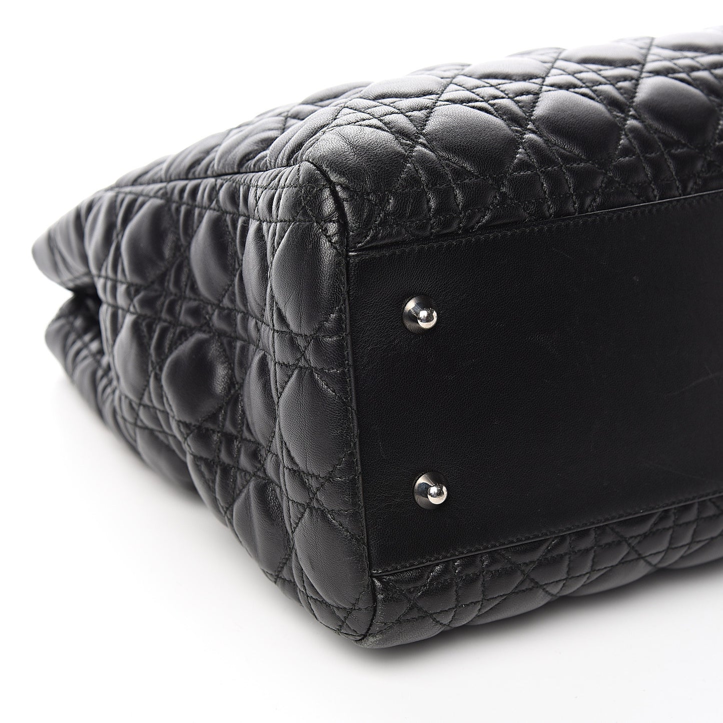 Lambskin Cannage Medium Dior Soft Shopping Tote Black