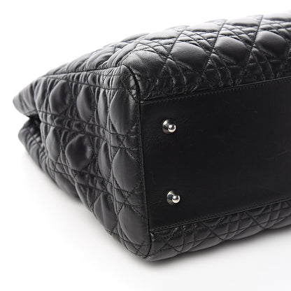Christian Dior Lambskin Cannage Medium Dior Soft Shopping Tote Black 7 of 12