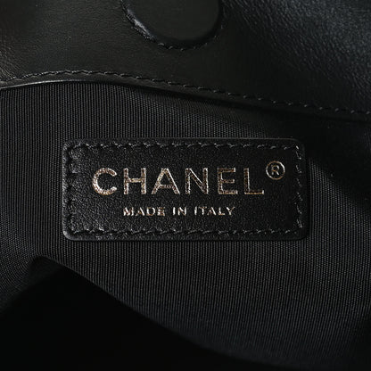 Chanel Calfskin Quilted Chain Flat Tote Black 6 of 12