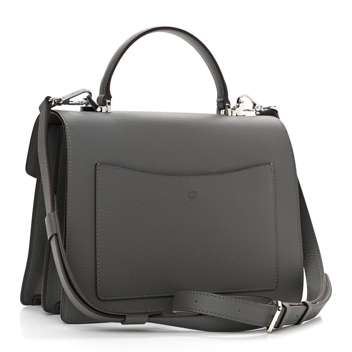 Grained Calfskin Medium Patricia Park Avenue Satchel Grey