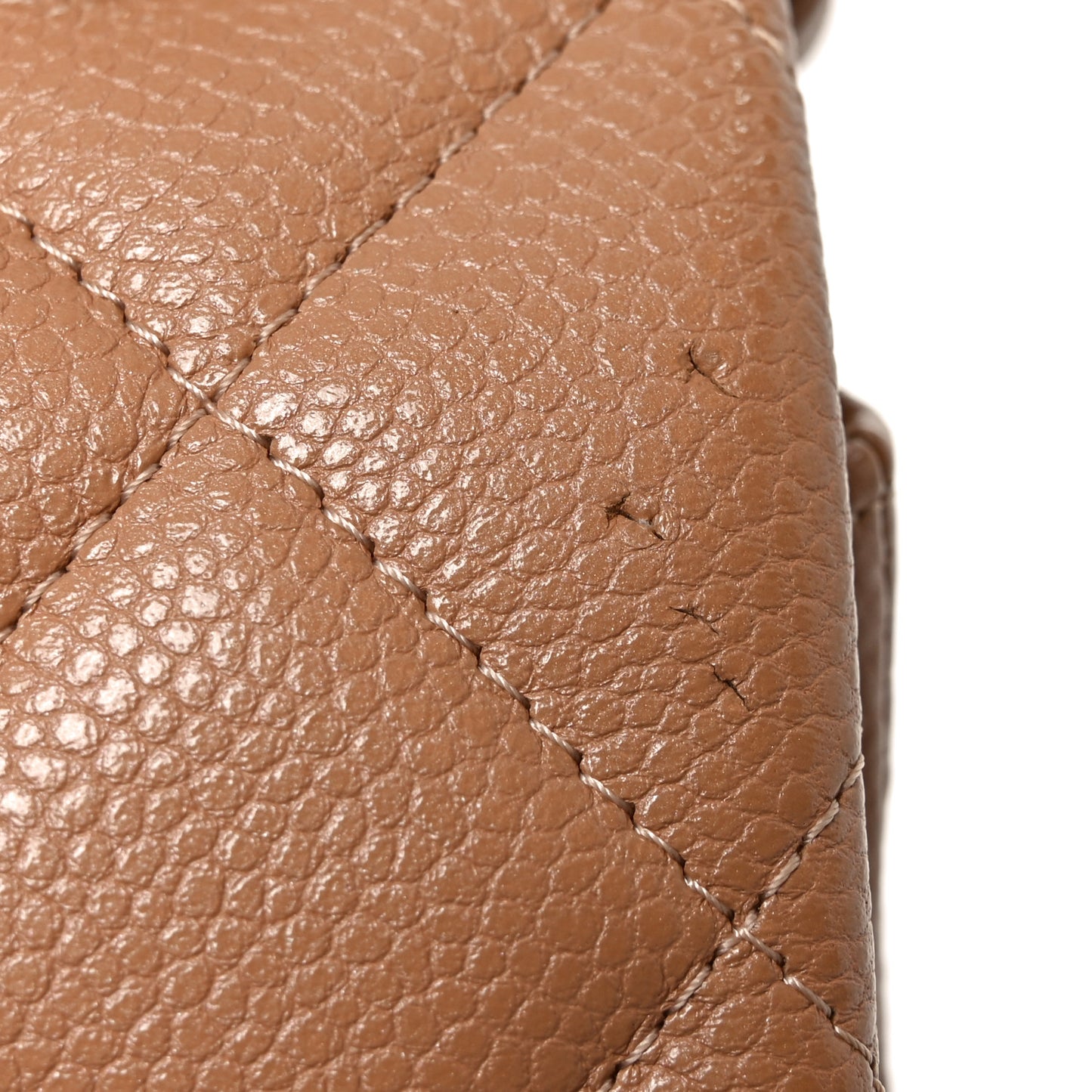 Caviar Quilted Jumbo Double Flap Beige