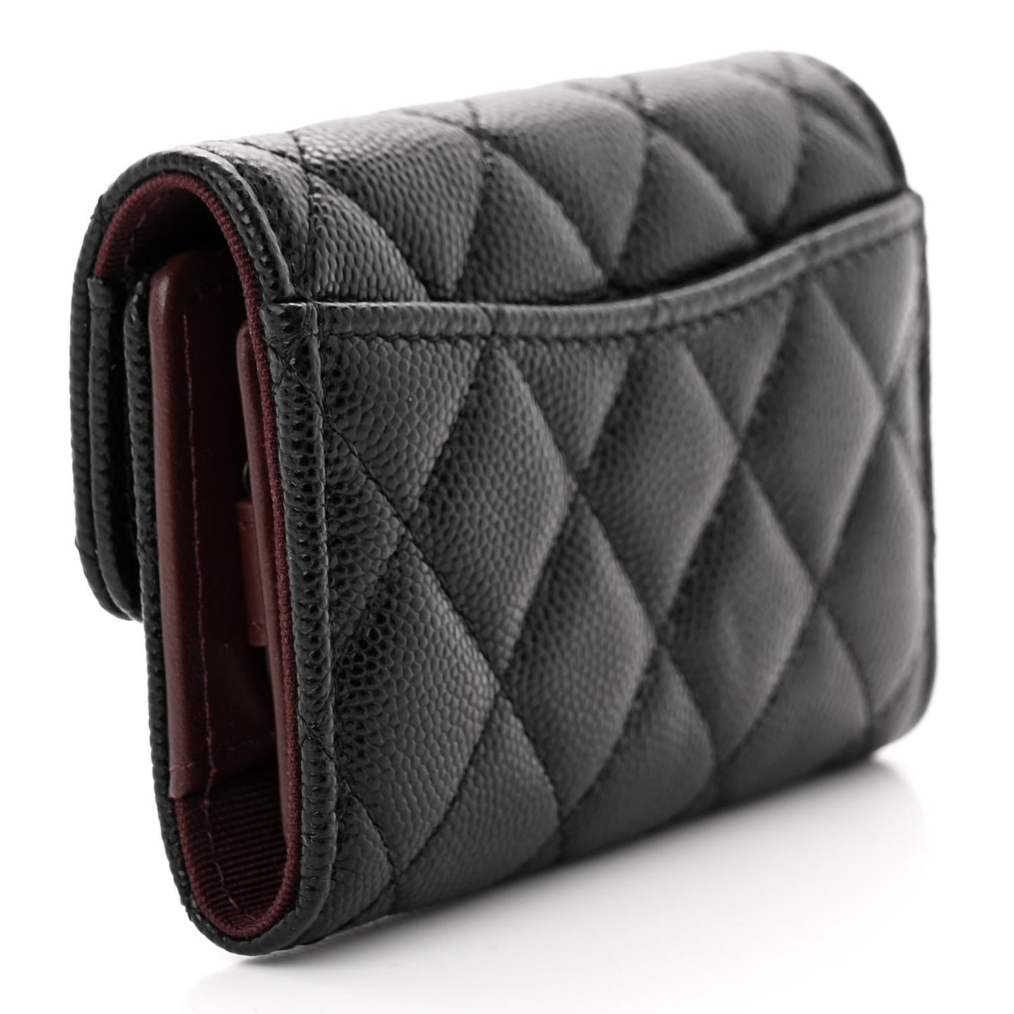 Caviar Quilted Classic 4 Key Holder Wallet Black