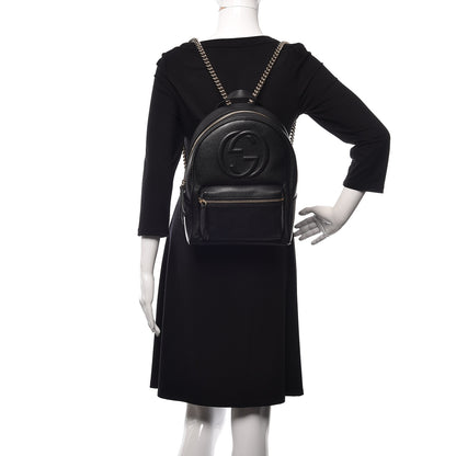 Gucci Pebbled Calfskin Soho Chain Backpack Black 2 of 10
