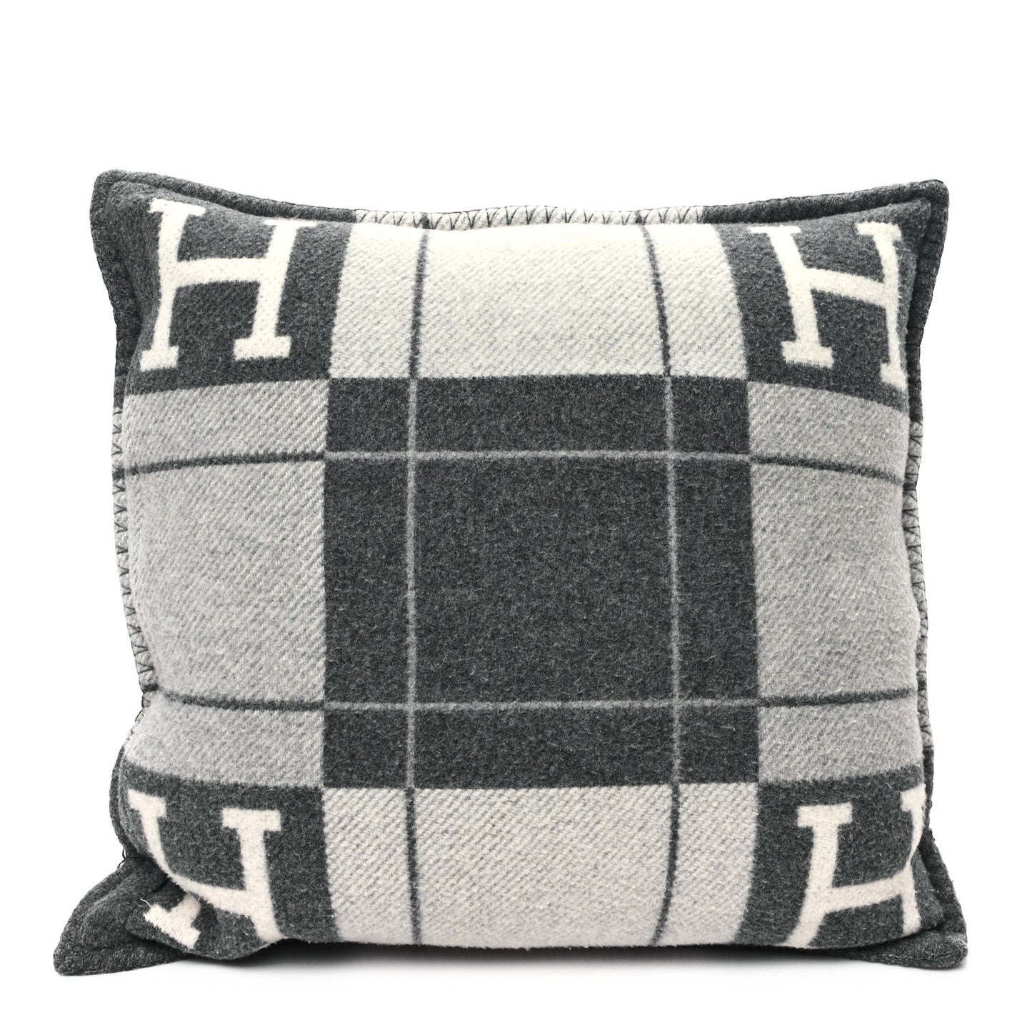 Wool Cashmere Avalon III Pillow PM Ecru Gris Clair