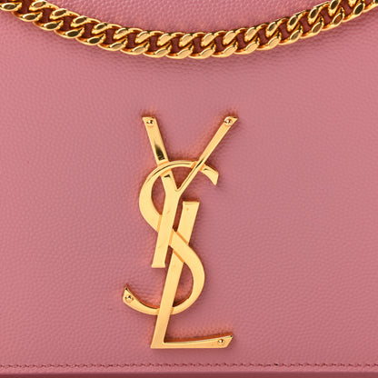 Saint Laurent Grain De Poudre Medium Classic Monogram Kate Satchel Dark Rose 6 of 8