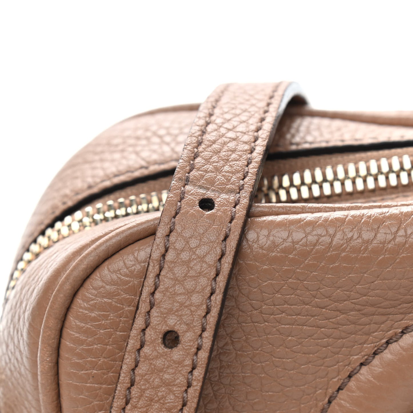 Pebbled Calfskin Small Soho Disco Bag Camelia