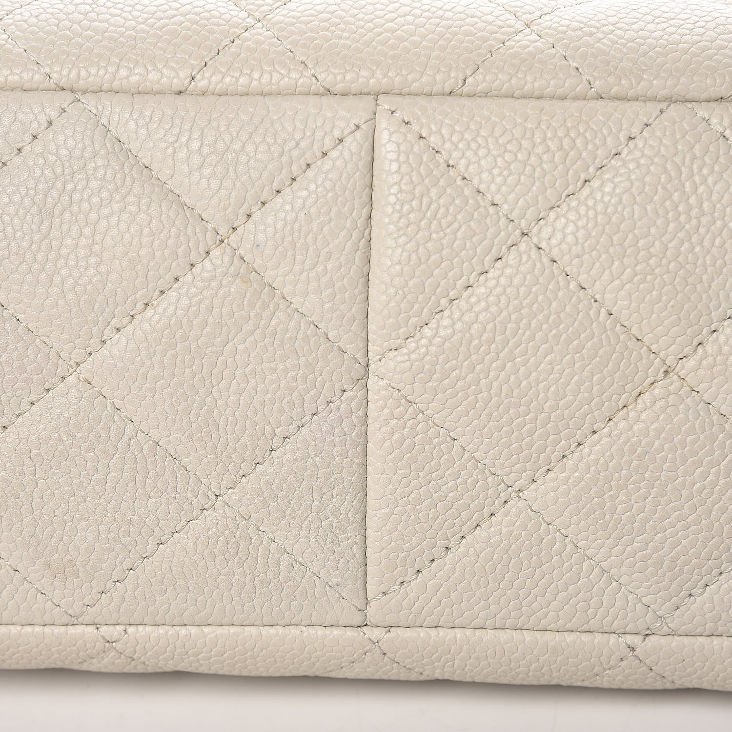 Chanel Caviar Quilted Jumbo Single Flap Bijoux Chain Ivory 16 of 17