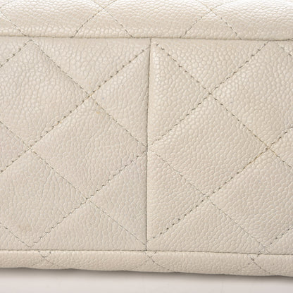 Chanel Caviar Quilted Jumbo Single Flap Bijoux Chain Ivory 16 of 17