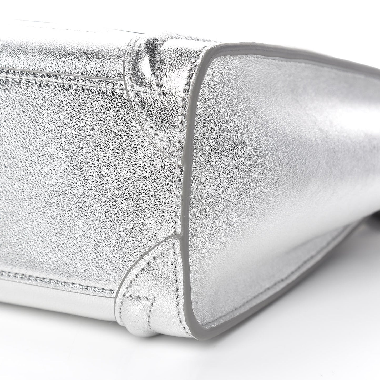 Laminated Lambskin Nano Luggage Silver