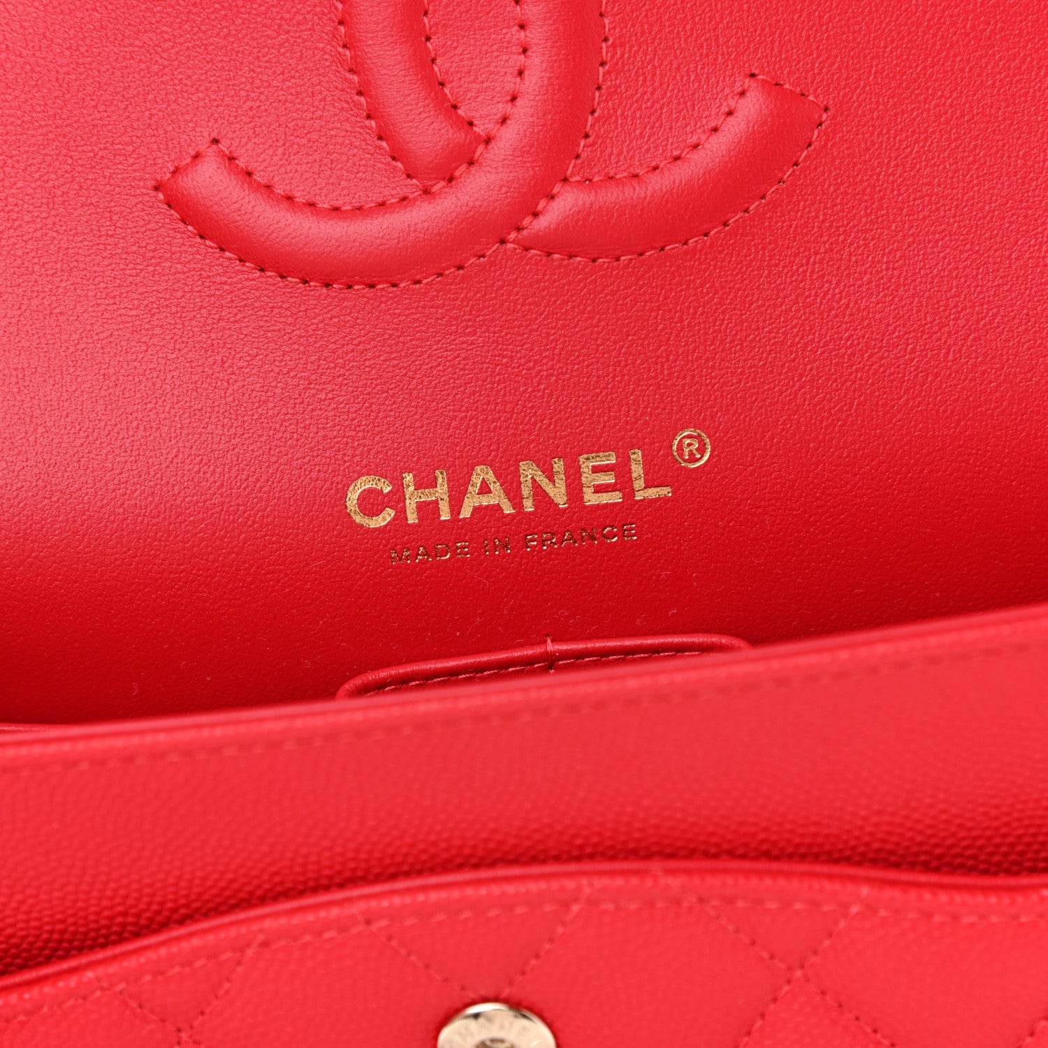 Chanel Caviar Quilted Medium Double Flap Red 6 of 9