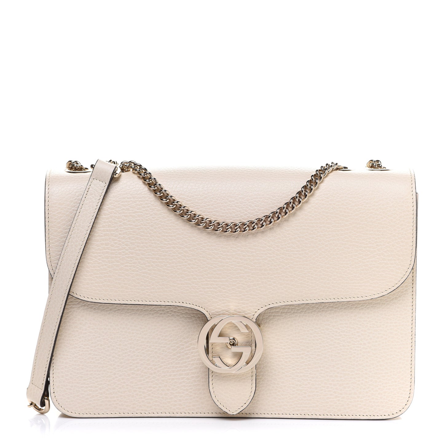 Dollar Calfskin Interlocking G Shoulder Bag Ivoire