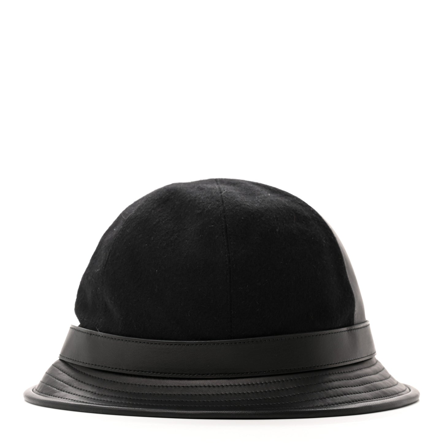 Wool Calfskin Hat 57 Black