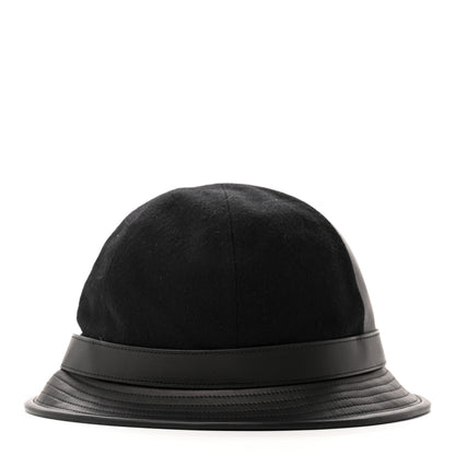 Hermes Wool Calfskin Hat 57 Black 5 of 11