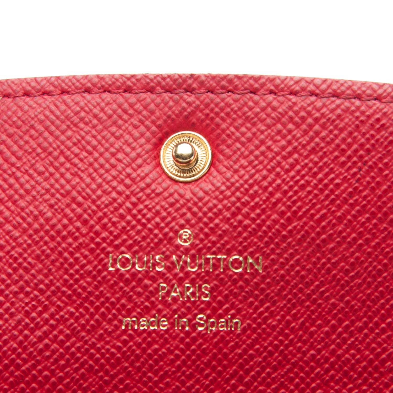 Louis Vuitton Damier Ebene Emilie Wallet Red 5 of 8