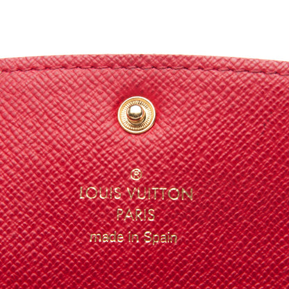 Louis Vuitton Damier Ebene Emilie Wallet Red 5 of 8