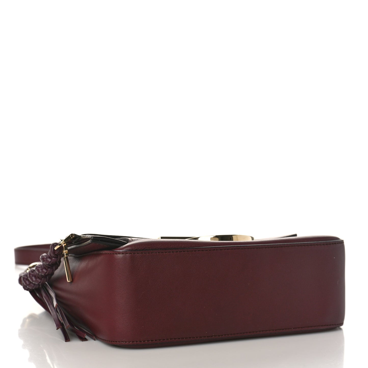 Calfskin Gancini Lock Flap Crossbody Burgundy