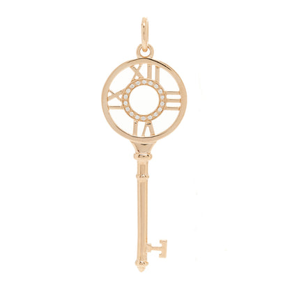 Tiffany 18K Rose Gold Diamond Atlas Key Pendant 1 of 4