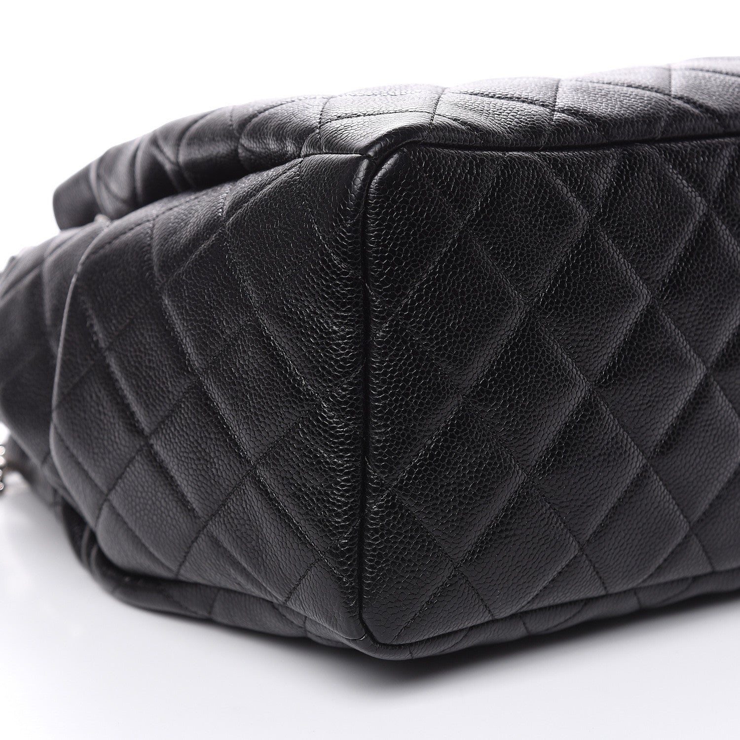 Chanel Grained Calfskin Quilted Medium CC Chain Bucket Drawstring Bag Black 8 of 10