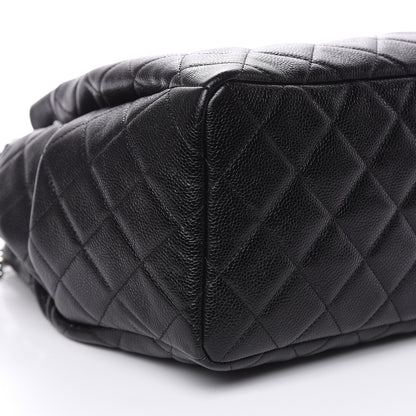 Chanel Grained Calfskin Quilted Medium CC Chain Bucket Drawstring Bag Black 8 of 10