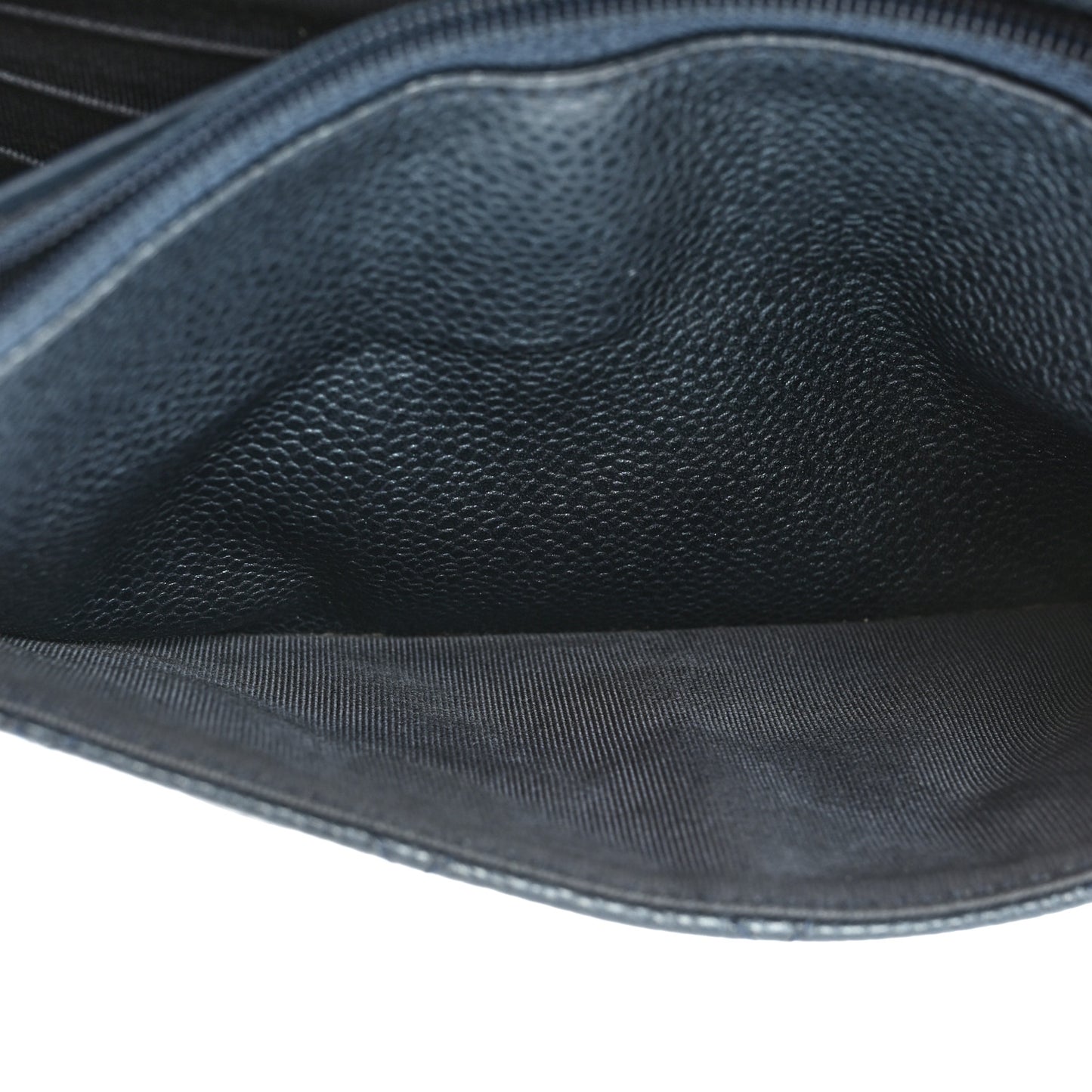 Caviar Quilted Wallet on Chain WOC Navy Blue