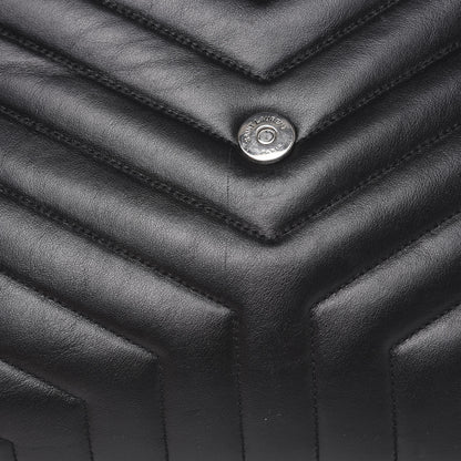 Saint Laurent Calfskin Y Quilted Monogram Medium Loulou Satchel Black 8 of 12