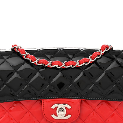 Chanel Patent Calfskin Quilted Bi-Color Mini Rectangular Flap Red Black 8 of 11
