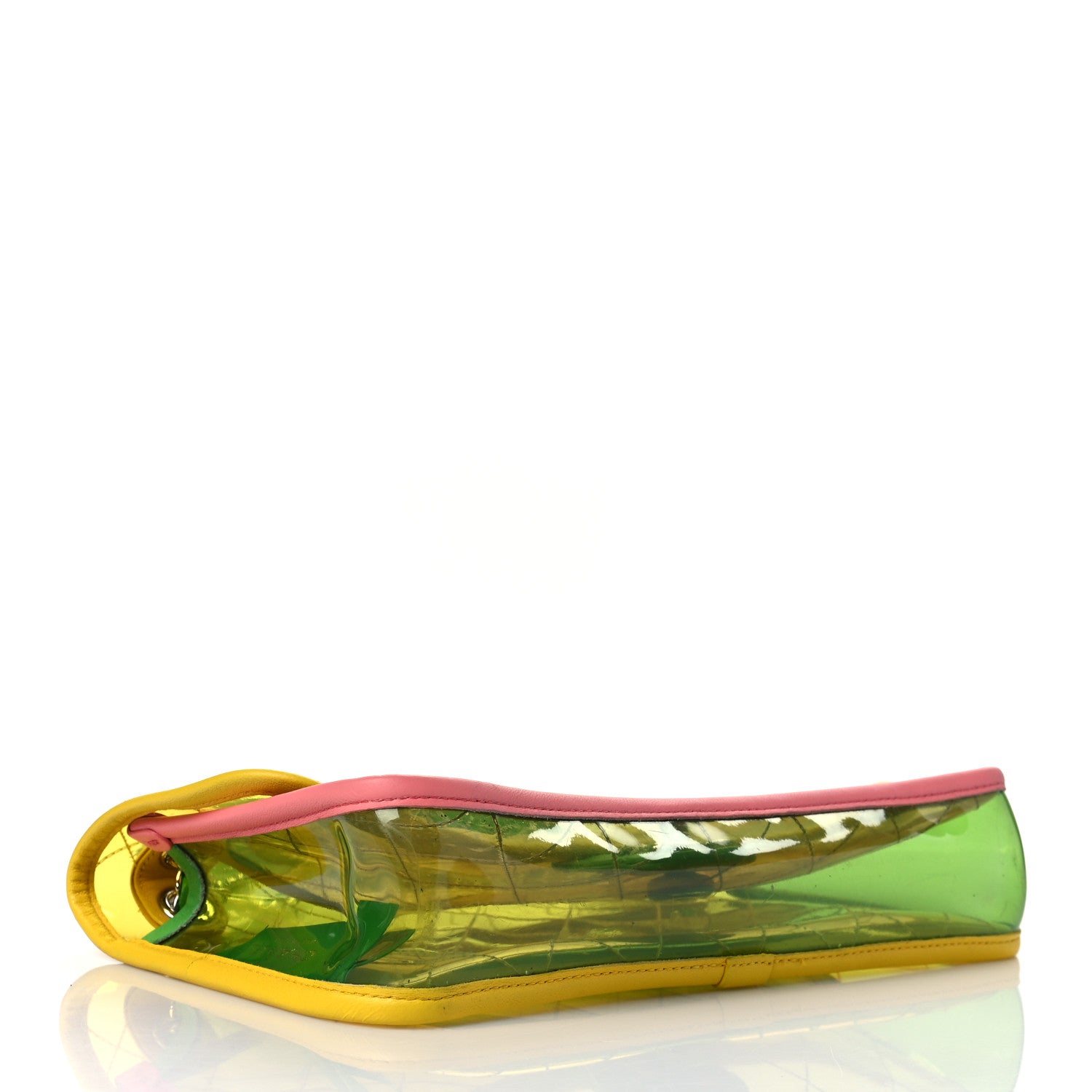 Chanel PVC Lambskin Stitched Medium Coco Splash Flap Yellow Green Pink 4 of 10