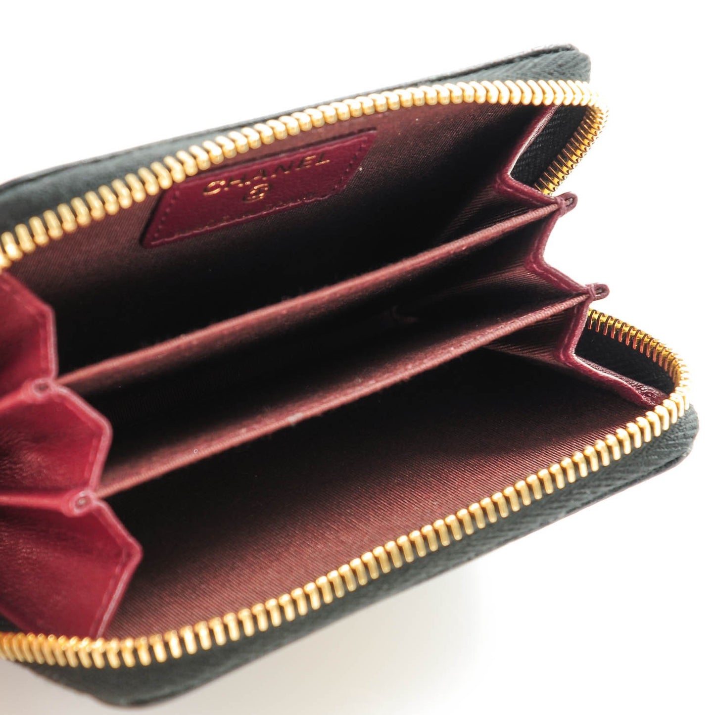 Sheepskin Quilted Mademoiselle Vintage Zip Coin Purse Black