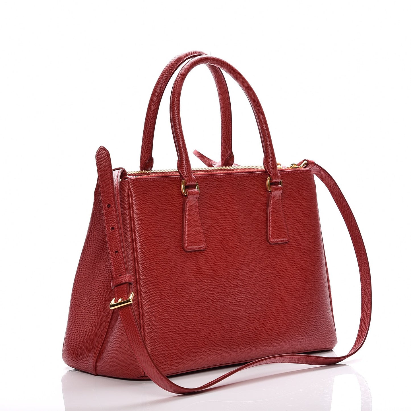 Saffiano Small Galleria Double Zip Tote Fuoco