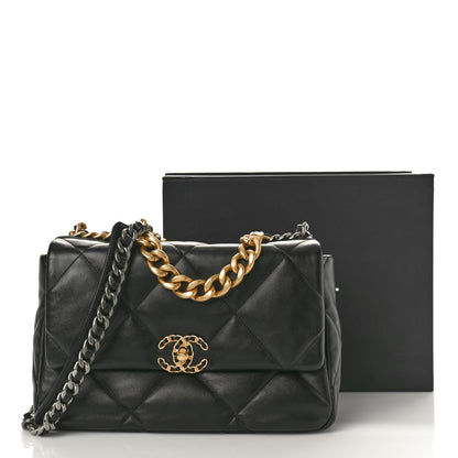 Chanel Lambskin Quilted Large Chanel 19 Flap Black 11 of 11