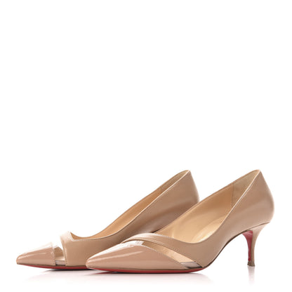 Christian Louboutin Patent PVC 17th Floor 55 Pumps 36 Nude 3 of 10