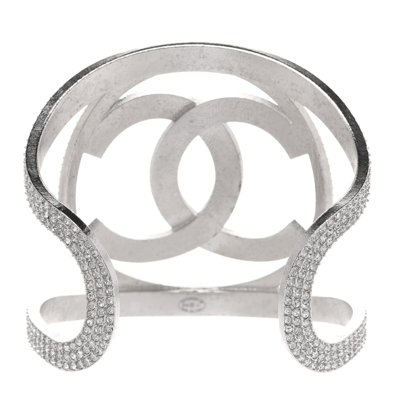 Chanel Crystal CC Cuff Silver 3 of 4