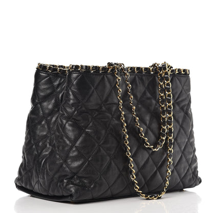 Chanel Calfskin Quilted Small Chain Me Tote Black 3 of 8