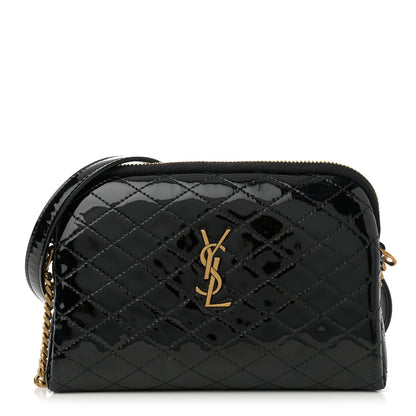 Saint Laurent Patent Quilted Gaby Zipped Pouch Black 1 of 12