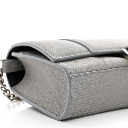 Balenciaga Glitter Fabric Hourglass Chain Bag Grey 9 of 10