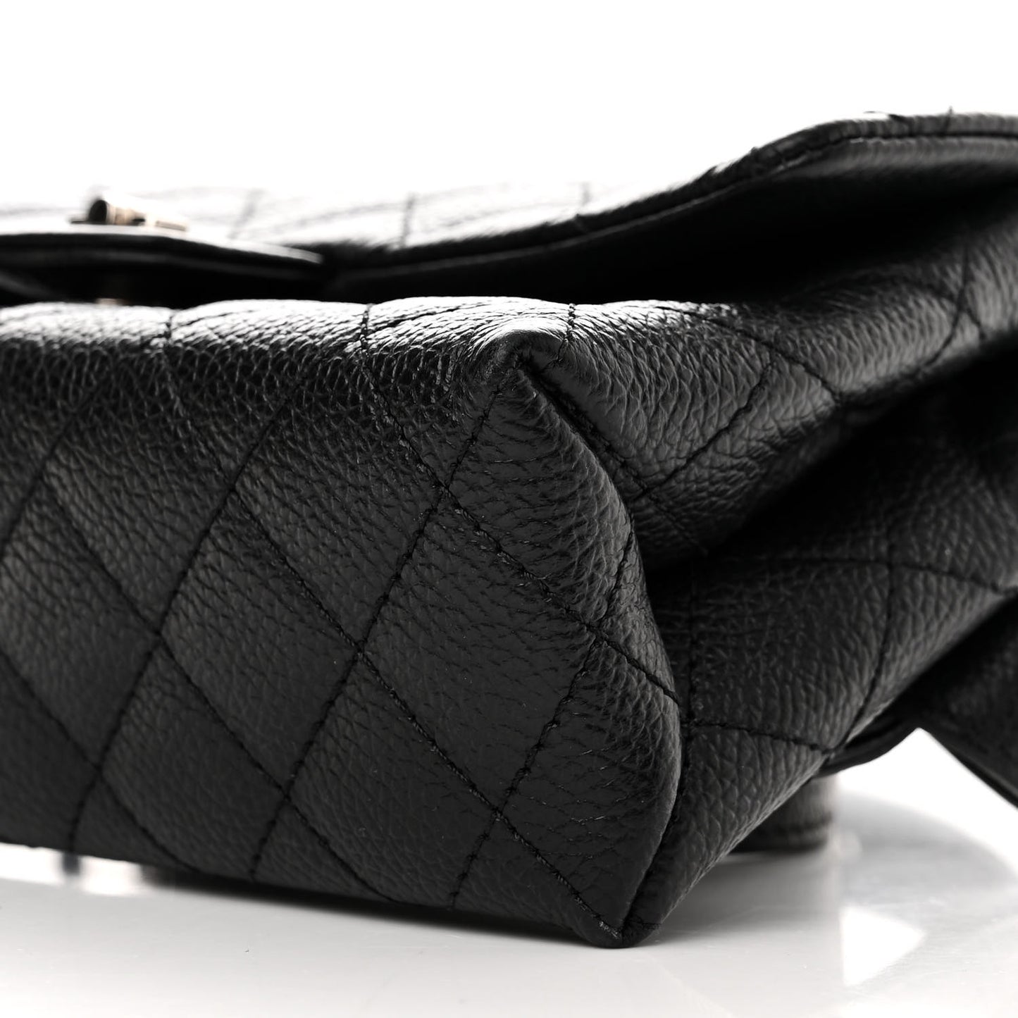 Grained Calfskin Quilted 2.55 Reissue Flap Belt Bag Clutch Black