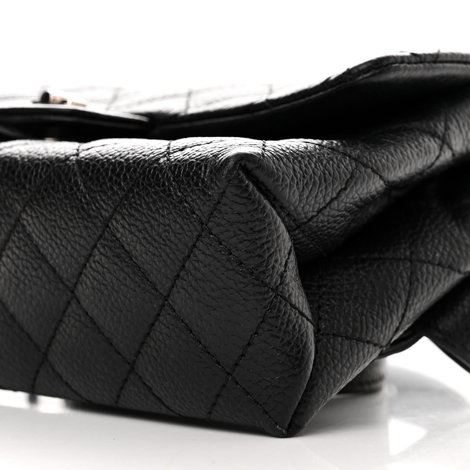 Chanel Grained Calfskin Quilted 2.55 Reissue Flap Belt Bag Clutch Black 11 of 13
