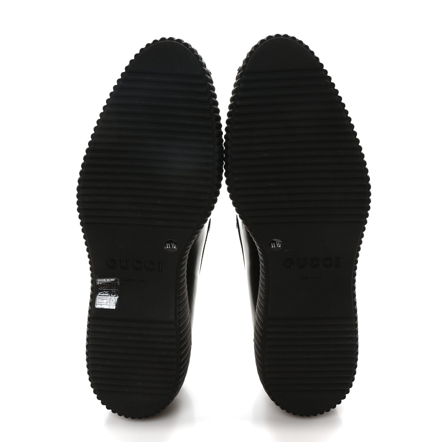 Gucci Magnum Calfskin Mens Horsebit Creeper Loafers 11.5 Black 6 of 9