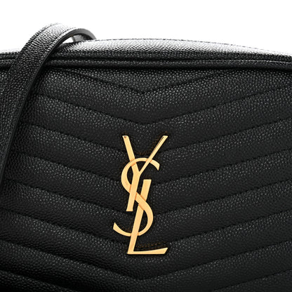 Saint Laurent Grain De Poudre Matelasse Monogram Mini Lou Camera Bag Black 8 of 10