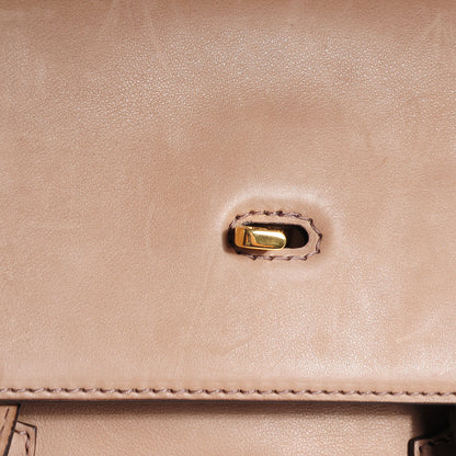 Gucci Leather Handmade Large Top Handle Bag Taupe 7 of 11