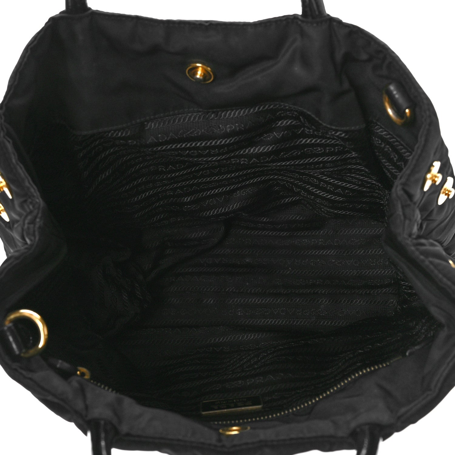 Prada Crispy Nylon Shopping Tote Black 5 of 8