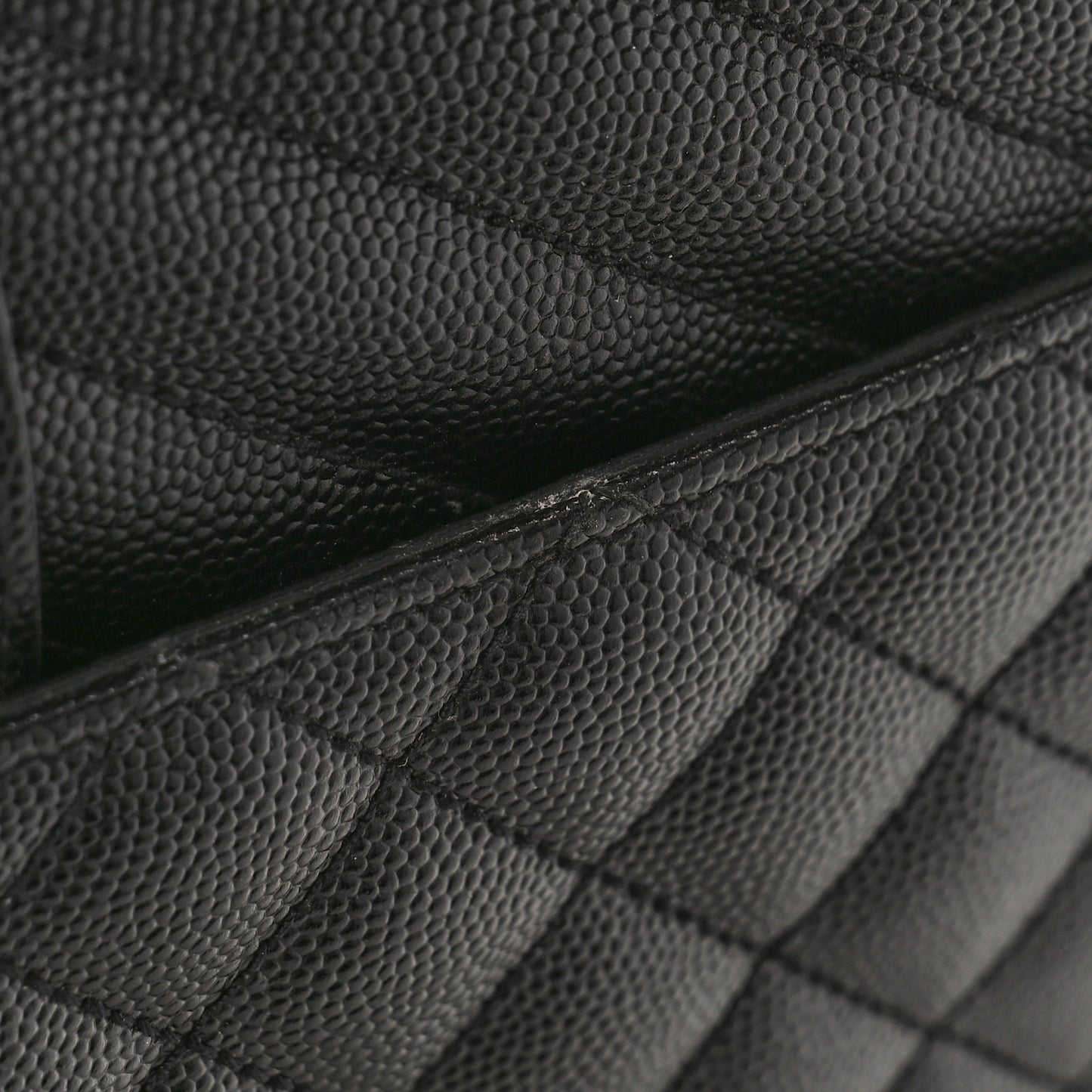 Grain De Poudre Textured Mixed Matelasse Large Triquilt Monogram Satchel Black