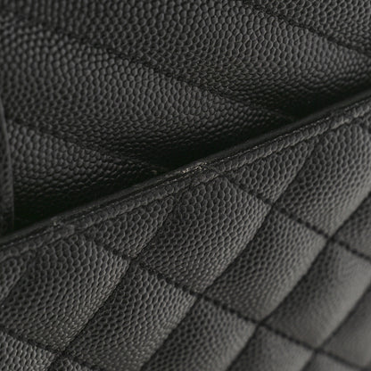 Saint Laurent Grain De Poudre Textured Mixed Matelasse Large Triquilt Monogram Satchel Black 9 of 9