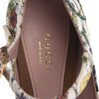 Gucci Canvas Flora Infinity Lisbeth Pumps 37 White Multicolor Acero 9 of 10