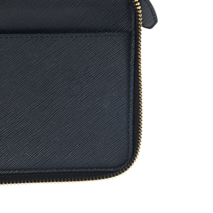 Prada Saffiano Metal Large Zip Around Travel Wallet Baltico 9 of 17