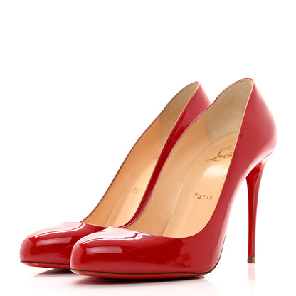 Christian Louboutin Patent Fifille 100 Pumps 38 Flamenco 3 of 9